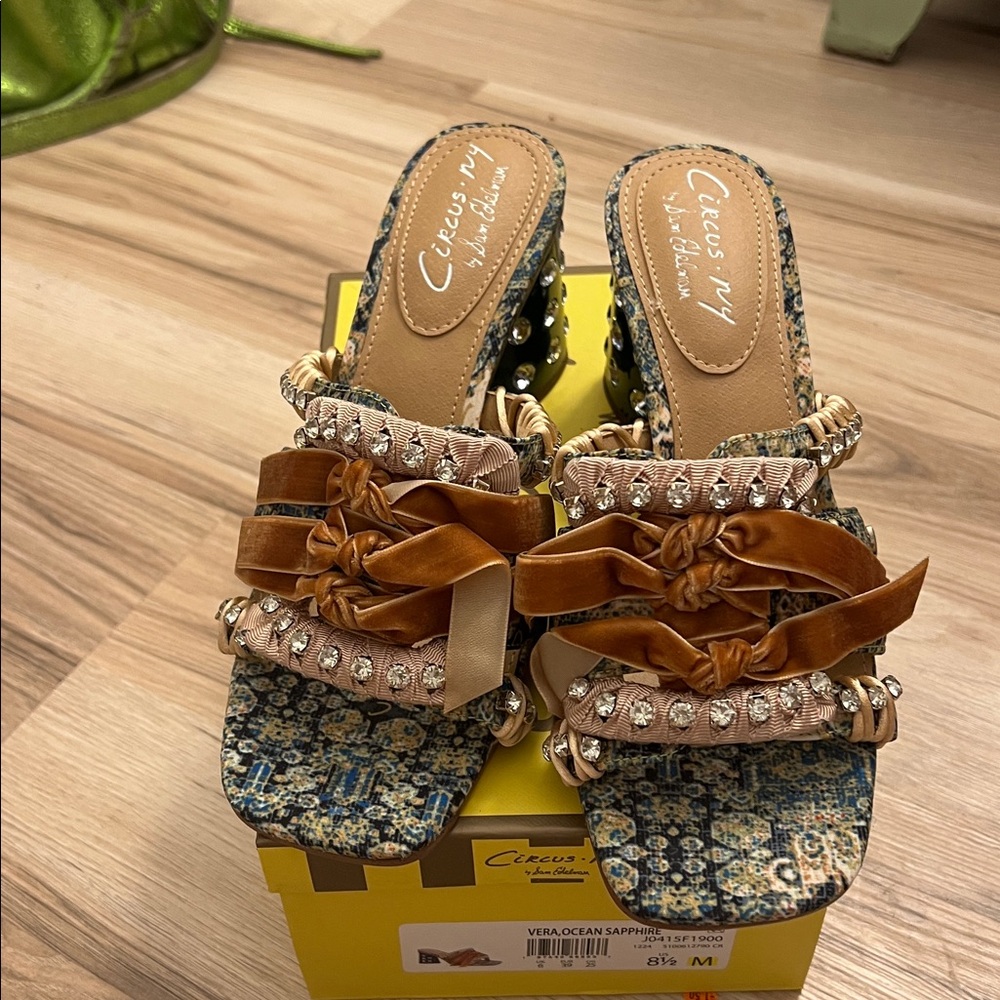 Sam Edelman Women's Velvet and Rhinestone Mules
